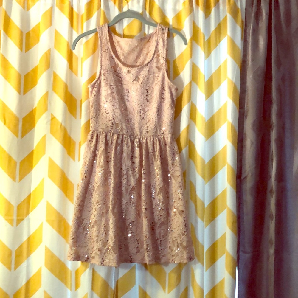 Cute pink dress with sequin accents